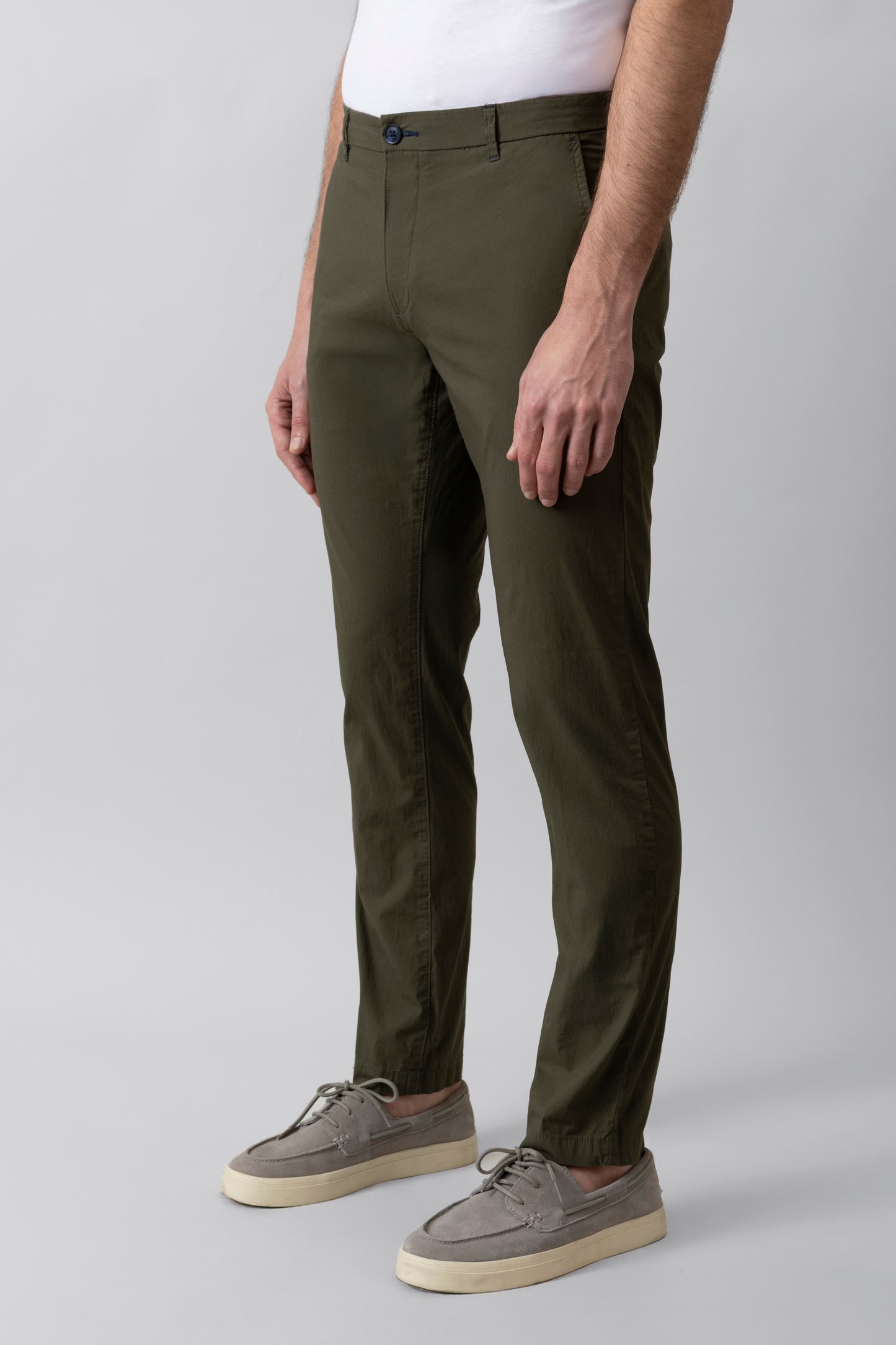 Pantalone Chino in popeline di cotone leggero stretch
