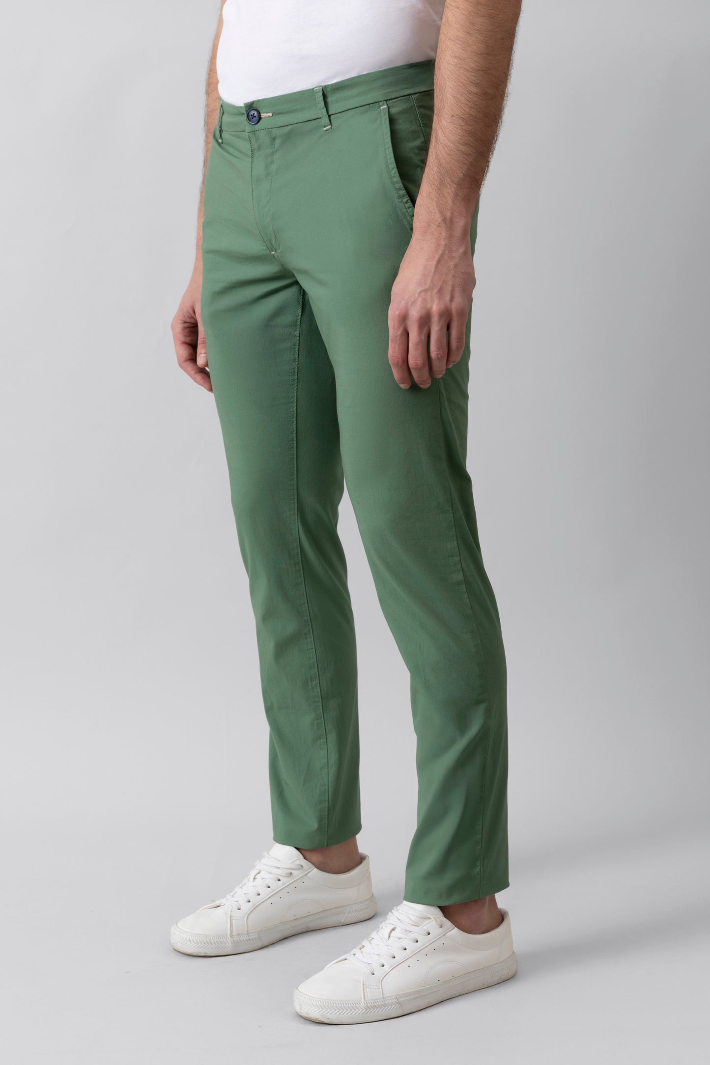 Pantalone Chino in popeline di cotone leggero stretch