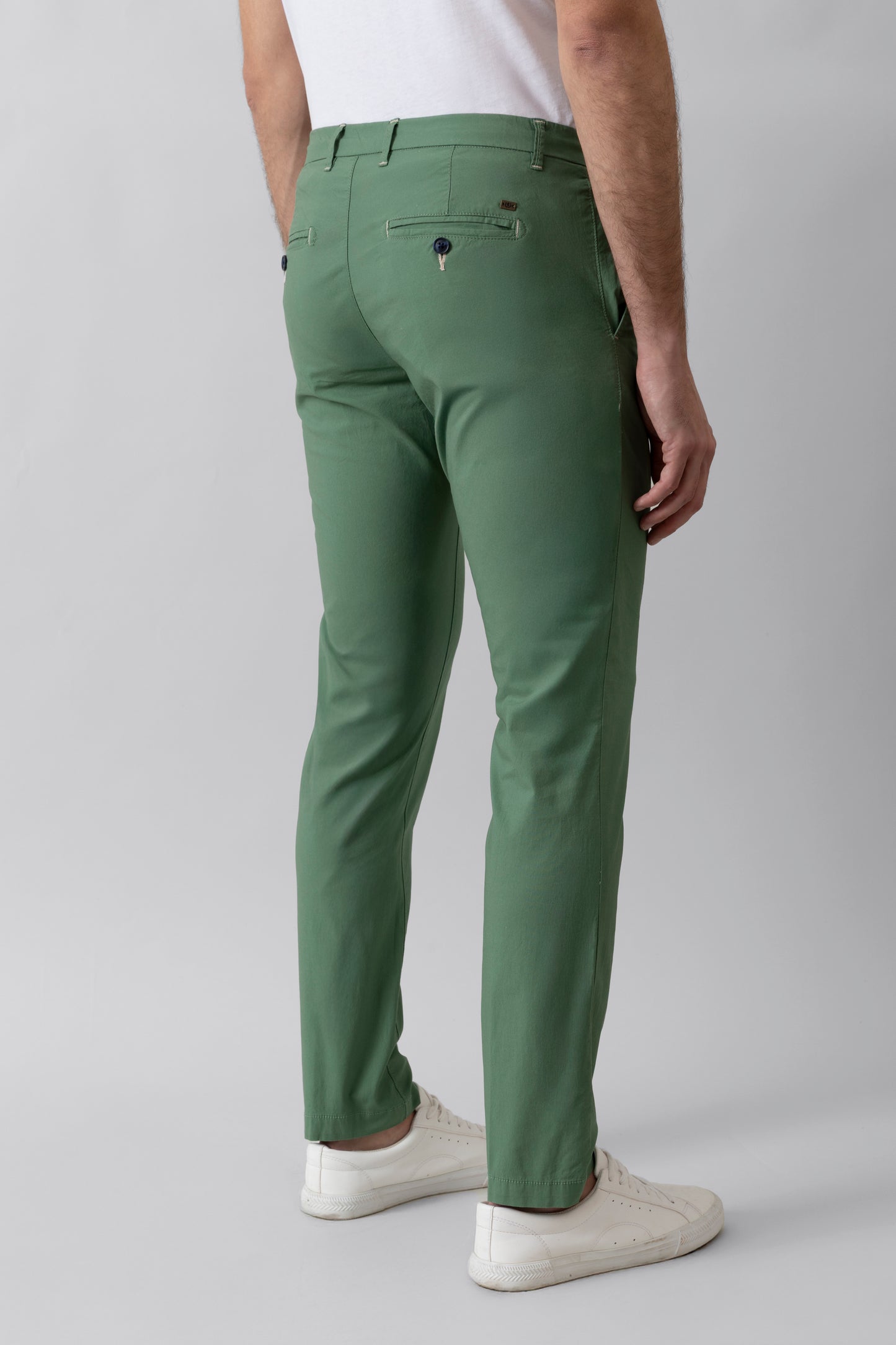 Pantalone Chino in popeline di cotone leggero stretch