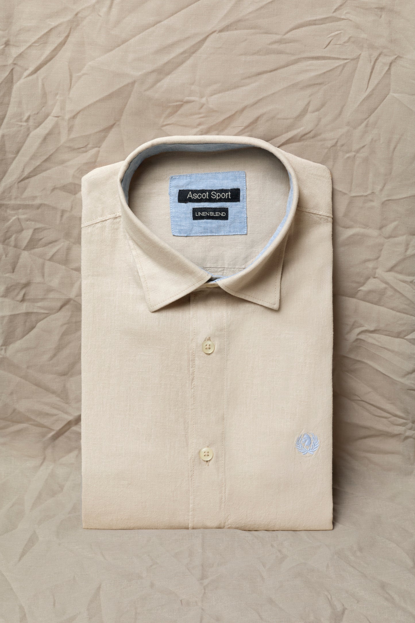 Classic collar shirt in linen-cotton blend