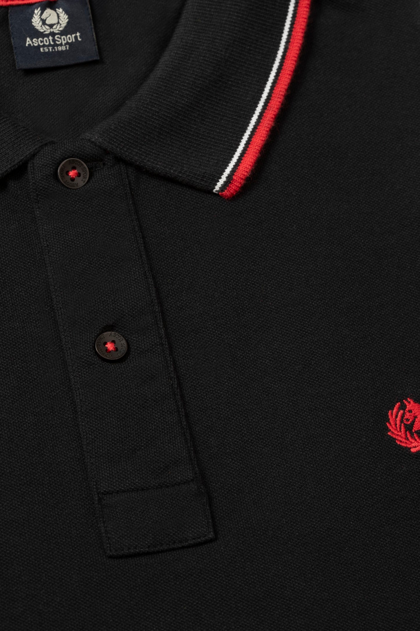 Cotton piqué polo shirt with logo under the collar and double contrast on collar and cuffs