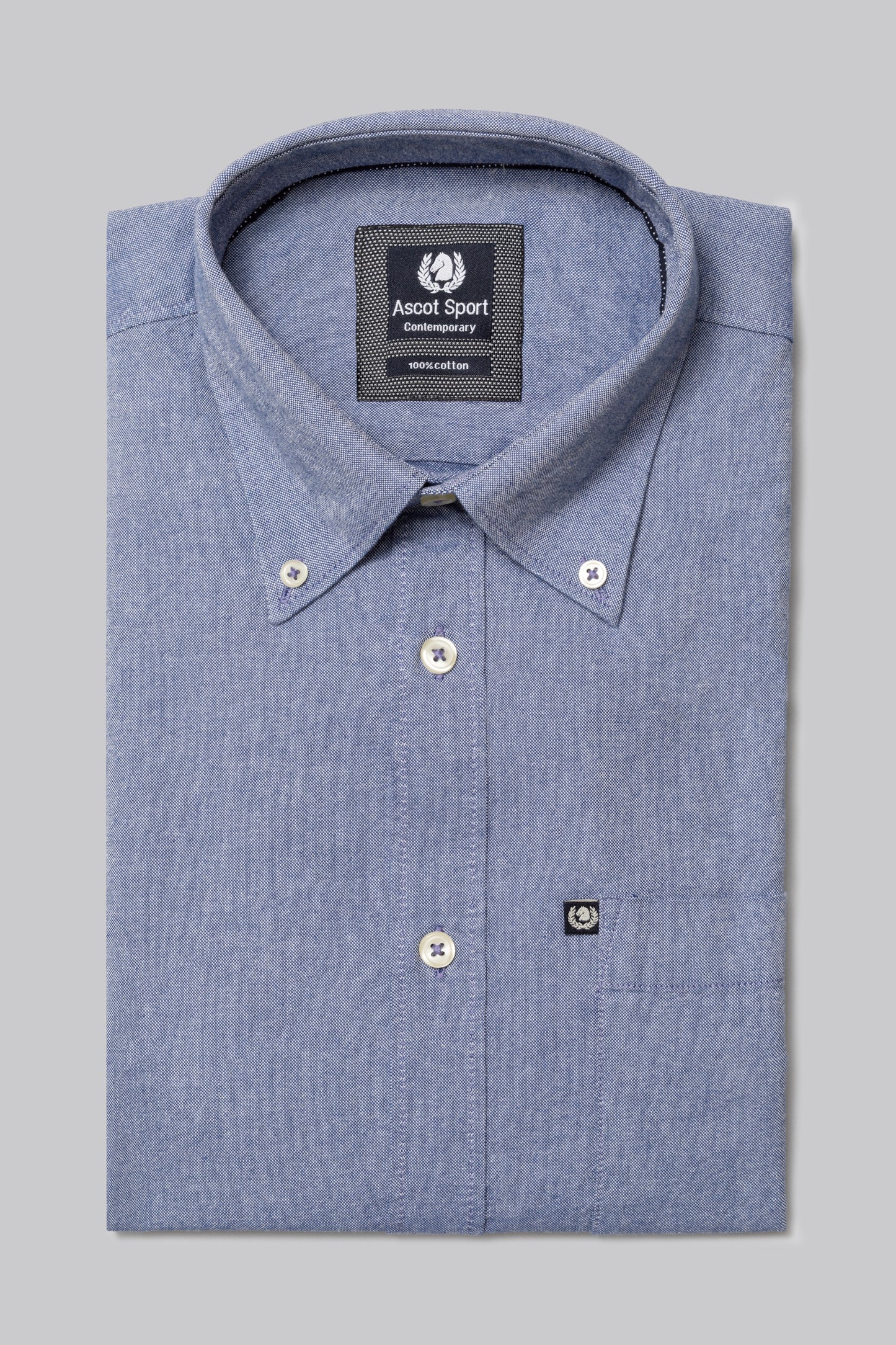 Camicia Camicia in oxford di cotone con taschino e collo button down