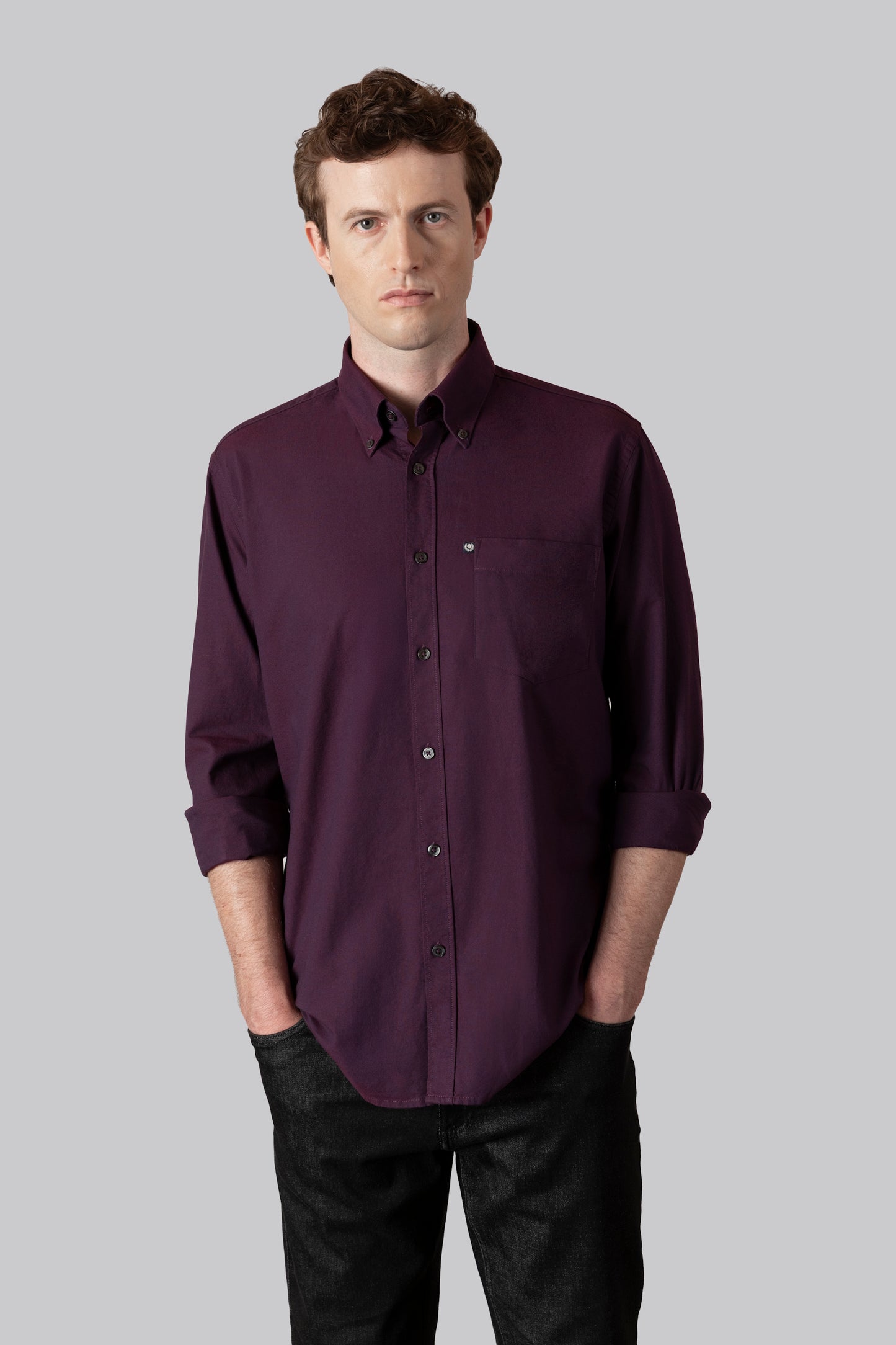 Camicia Camicia in oxford di cotone con taschino e collo button down
