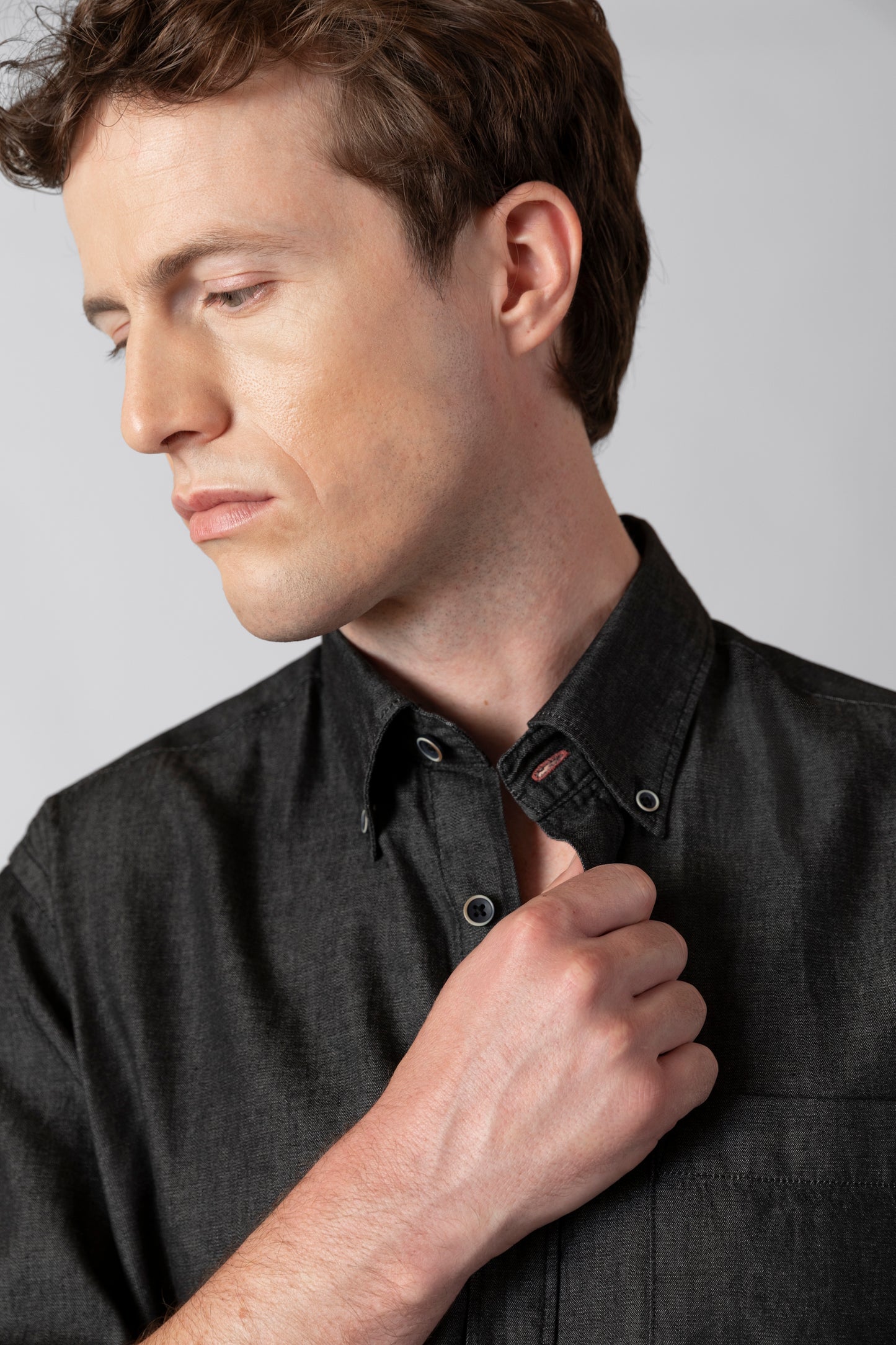 Camicia con taschino e Button Down in Denim