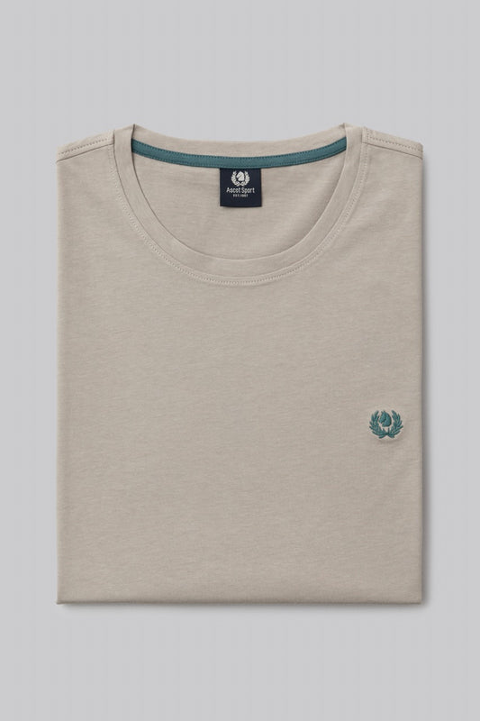 T-Shirt 100% Cotone con ricamo a contrasto