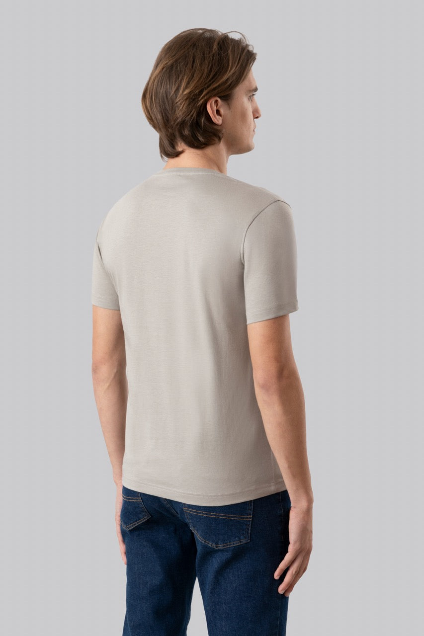 T-Shirt 100% Cotone con ricamo a contrasto
