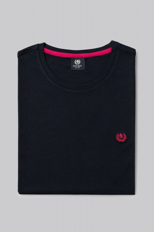 T-Shirt 100% Cotone con ricamo a contrasto