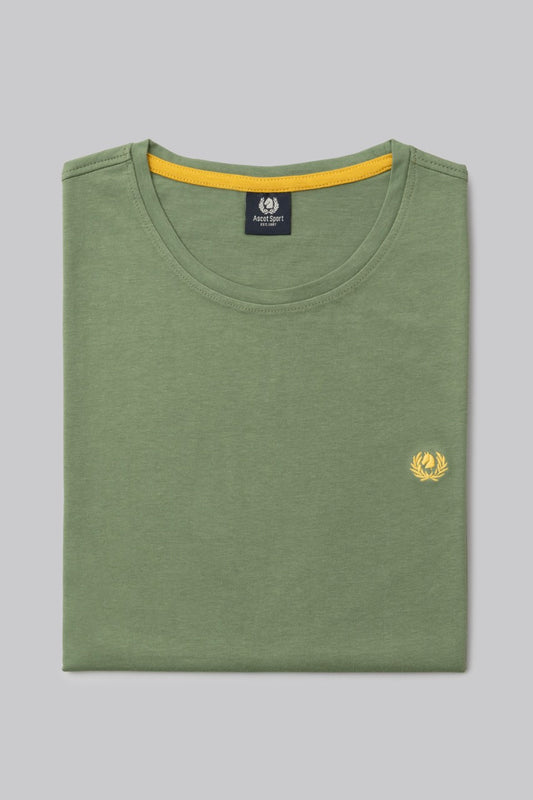 T-Shirt 100% Cotone con ricamo a contrasto