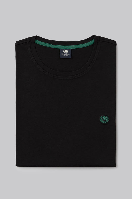 T-Shirt 100% Cotone con ricamo a contrasto