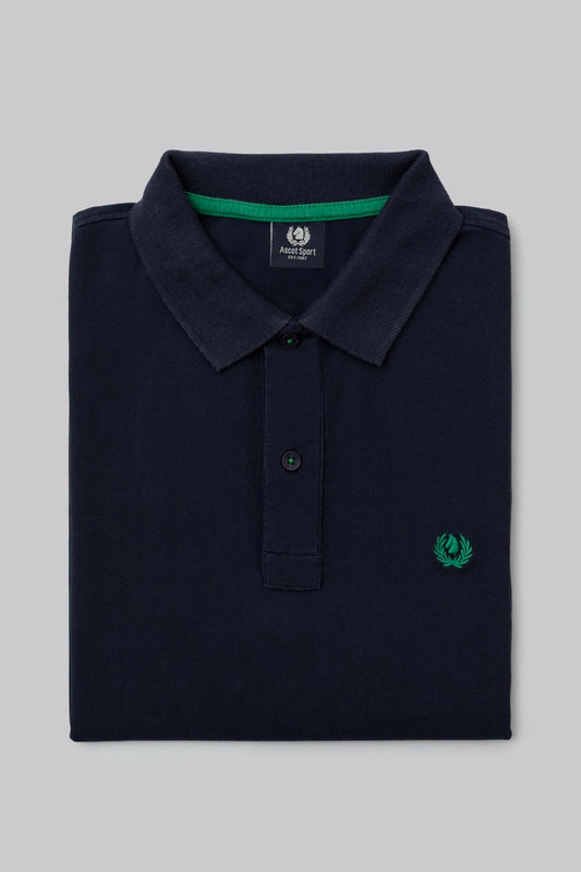 Polo in piquet di cotone con logo ricamato a contrasto