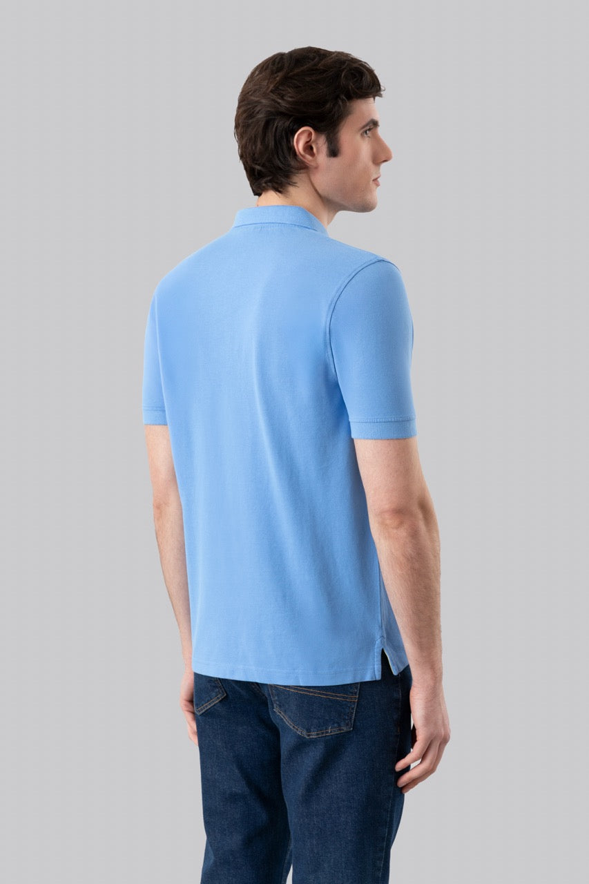 Cotton piqué polo shirt with contrasting embroidered logo