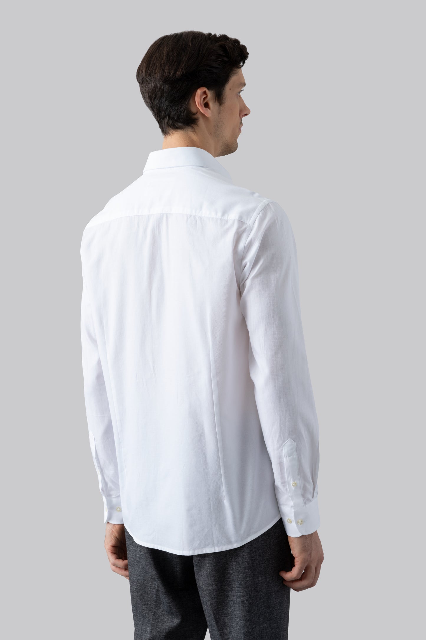 Classic collar shirt in jacquard cotton