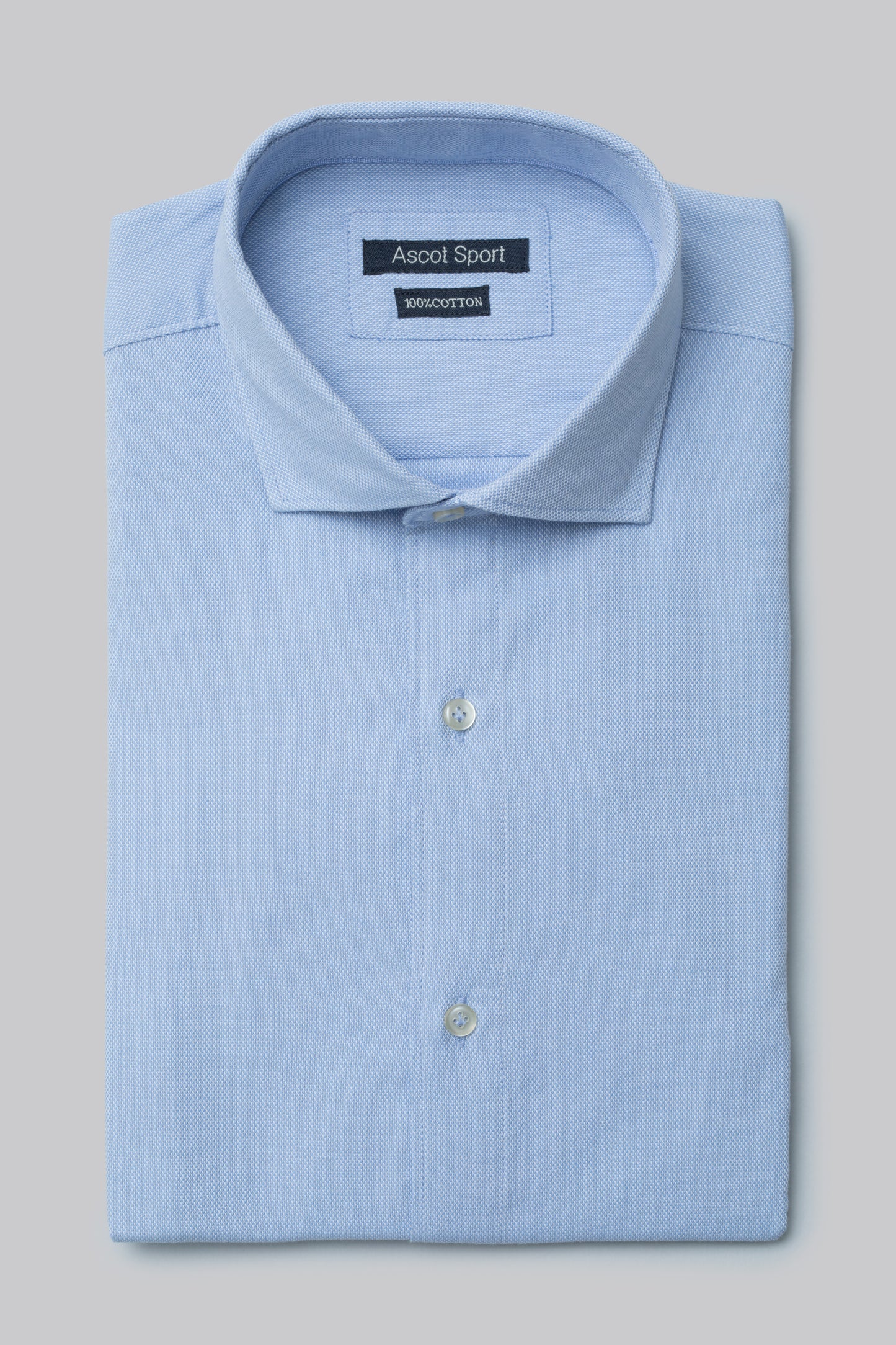 Camicia collo classico in cotone jacquard