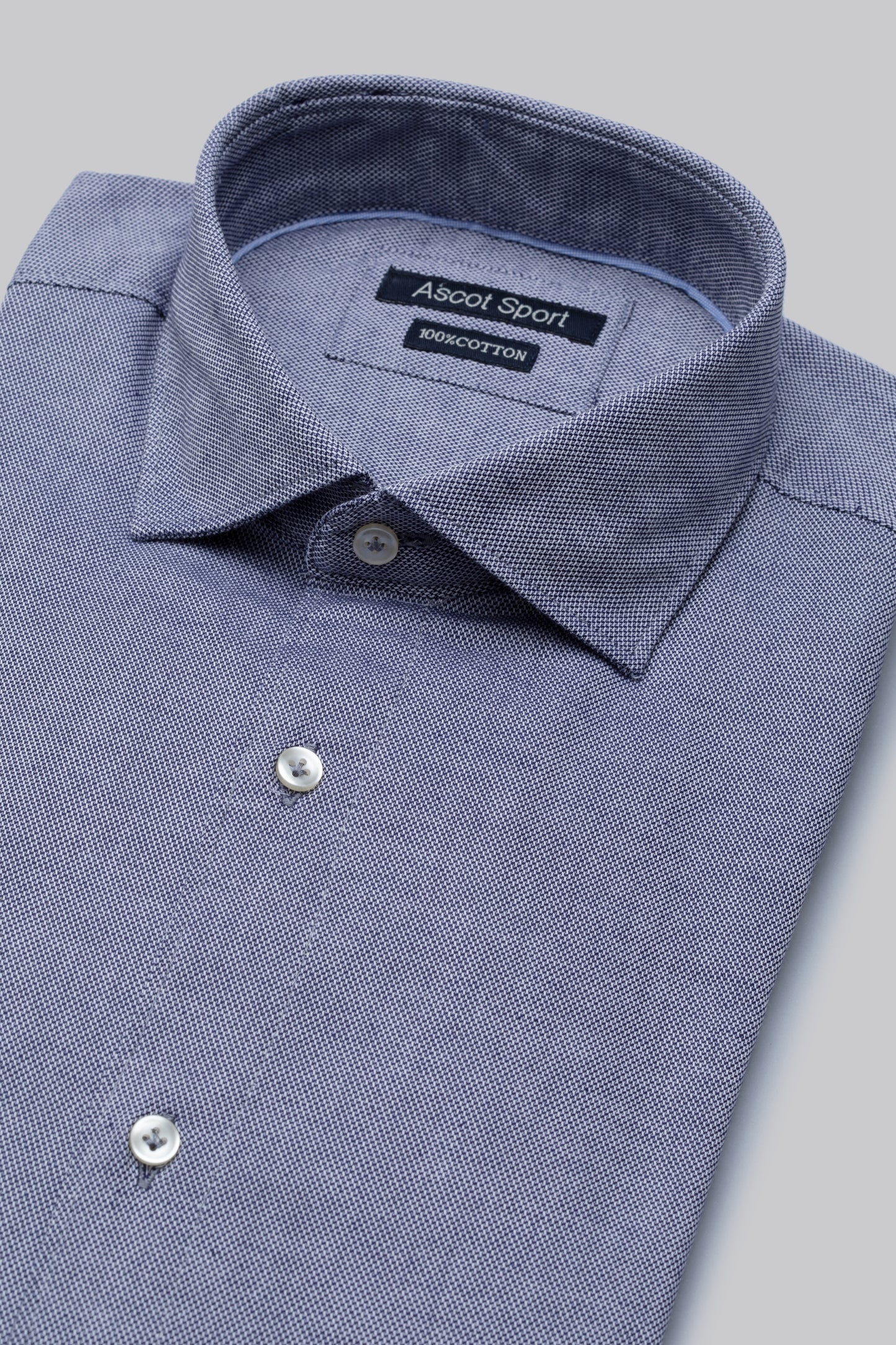 Camicia collo classico in cotone jacquard