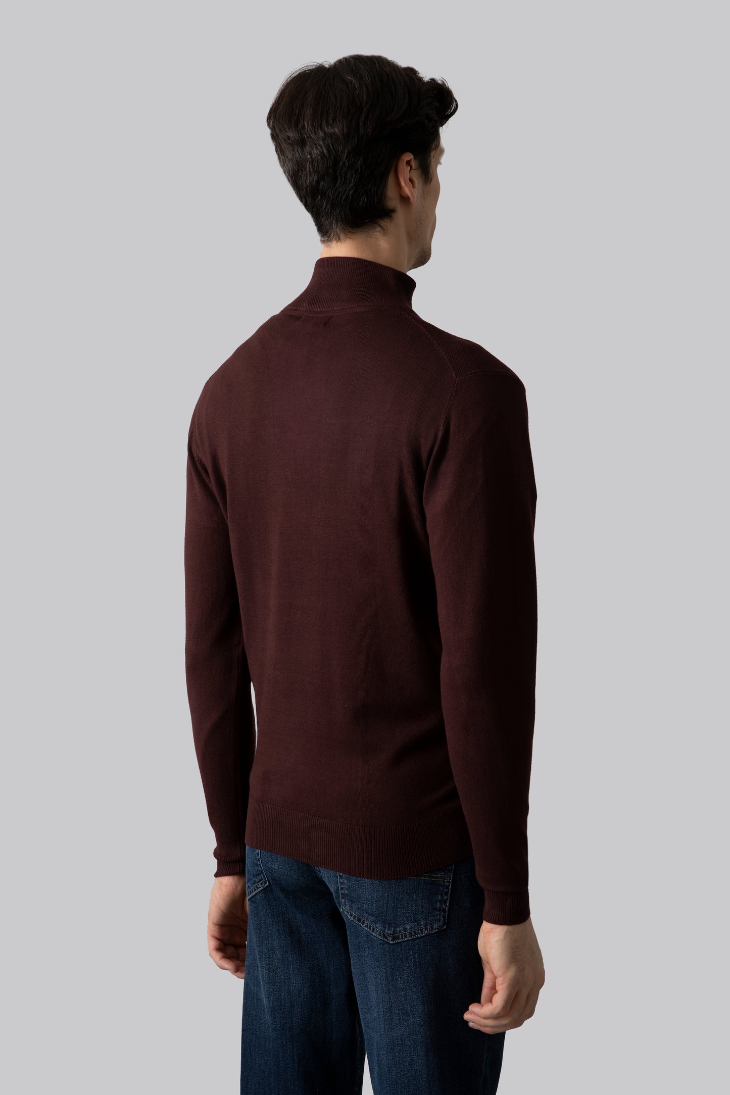 Maglia mezza zip con punto jacquard