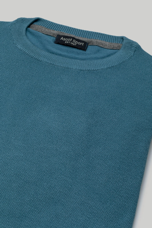 Crew neck sweater with jacquard stitch