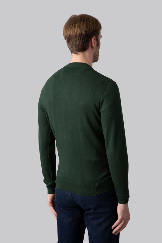 Crew neck sweater with jacquard stitch