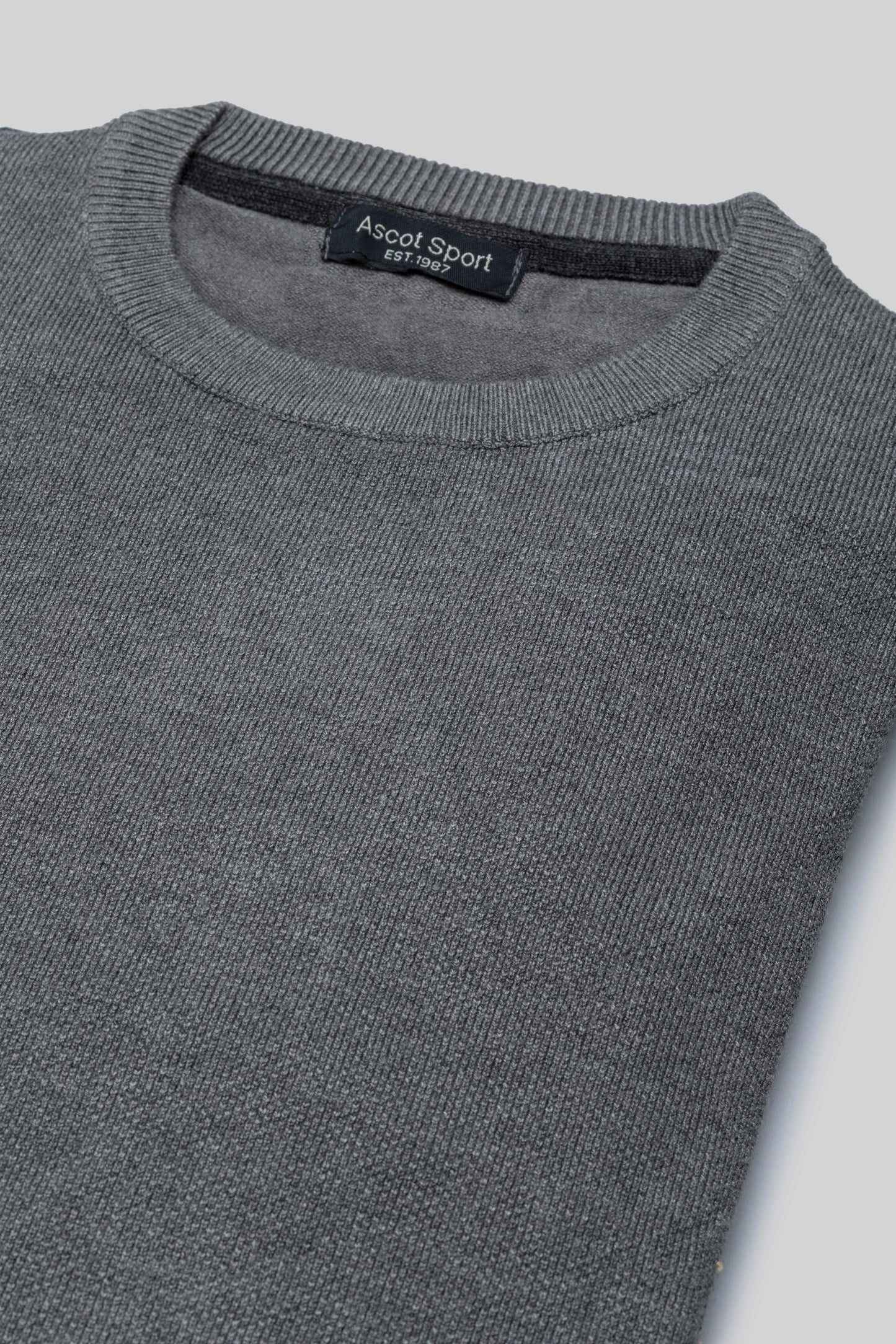 Crew neck sweater with jacquard stitch