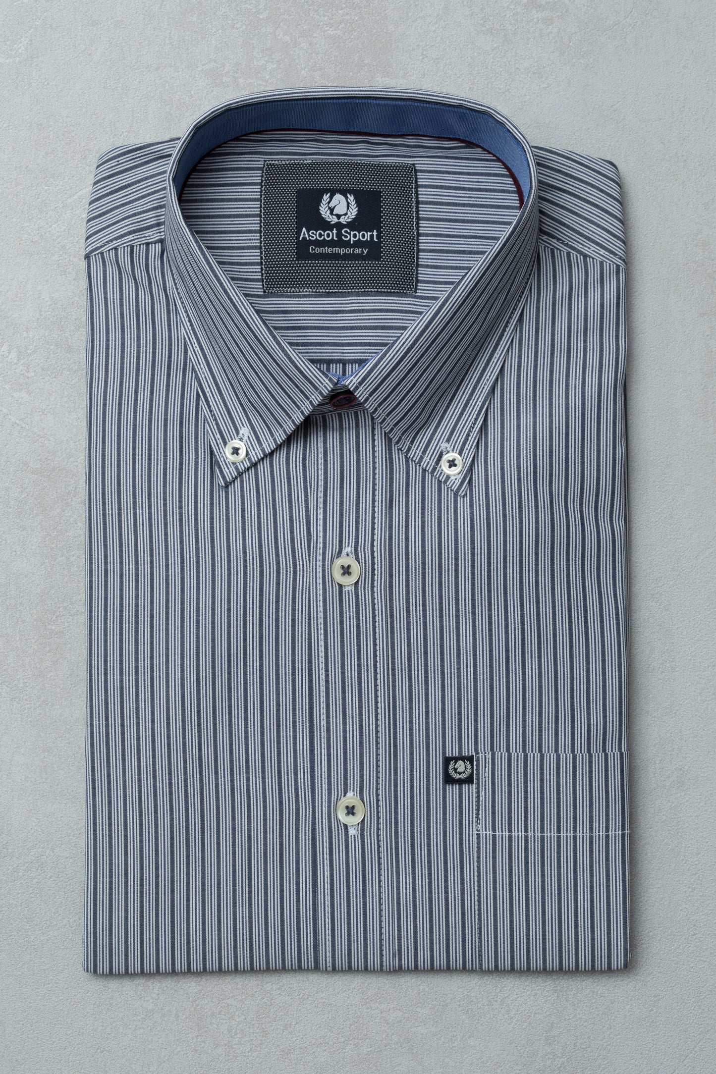 Button-down striped shirt in popeline cotton