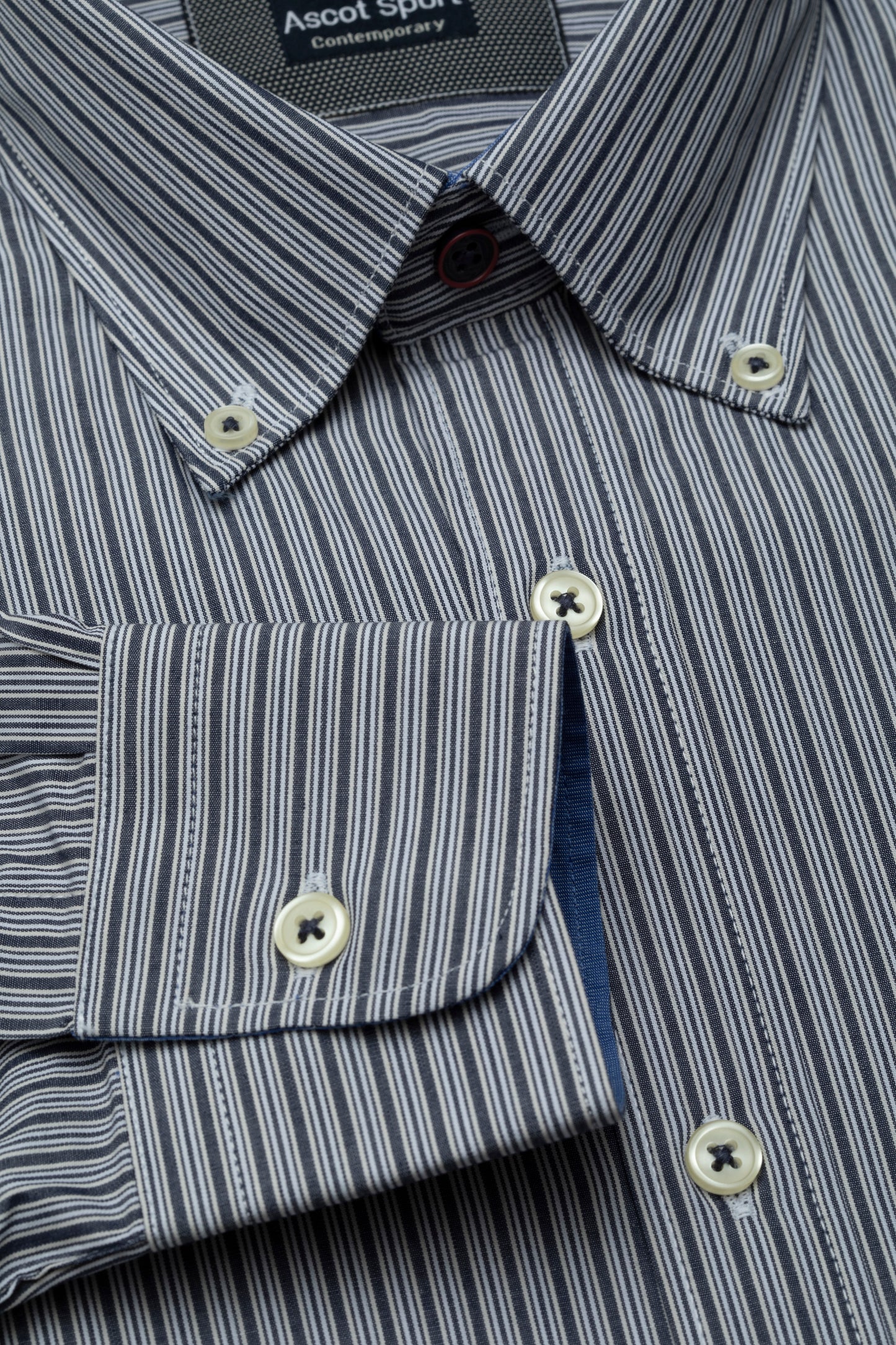 Button-down striped shirt in popeline cotton