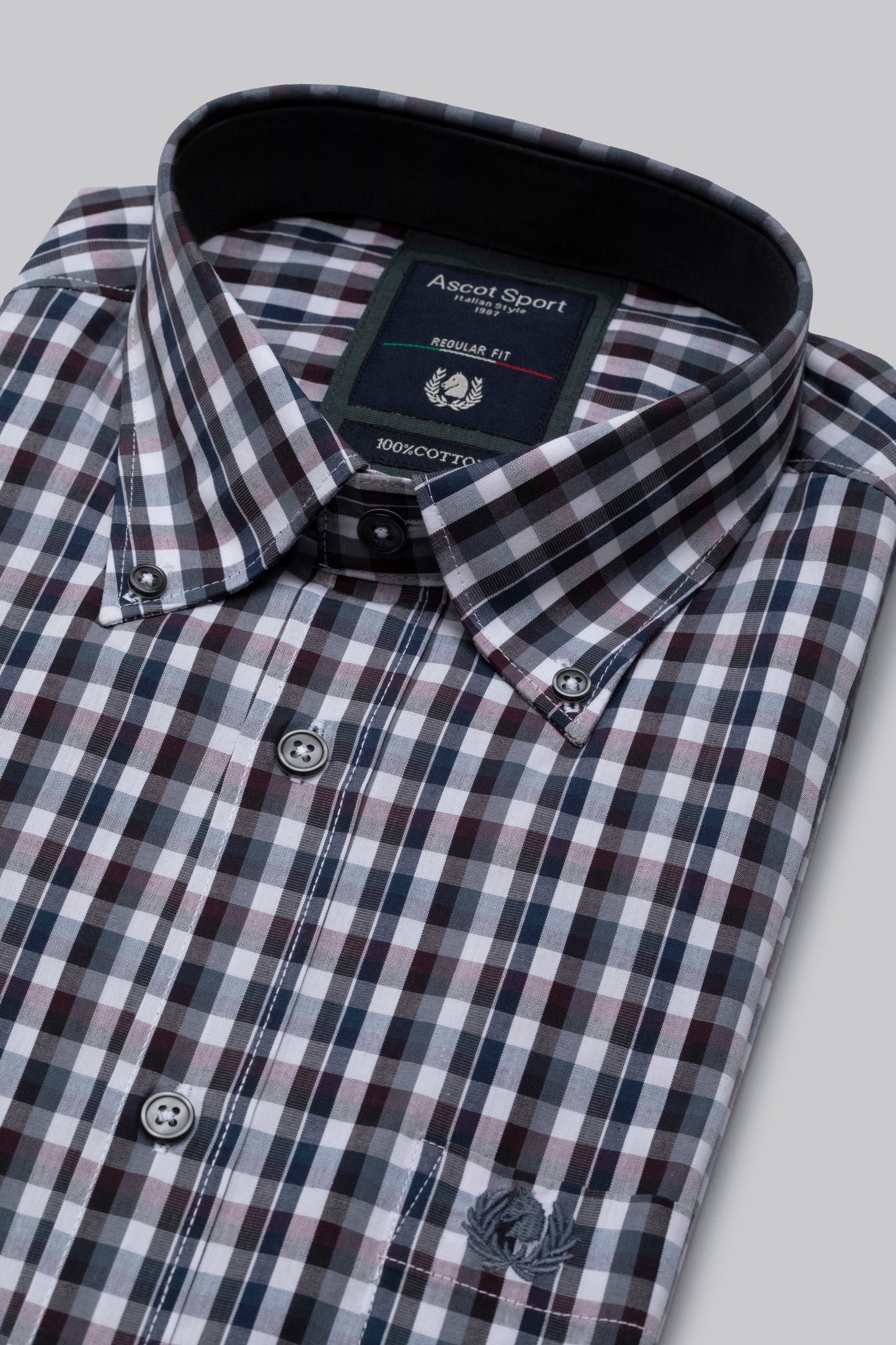 Camicia button down con motivo a quadri multicolore