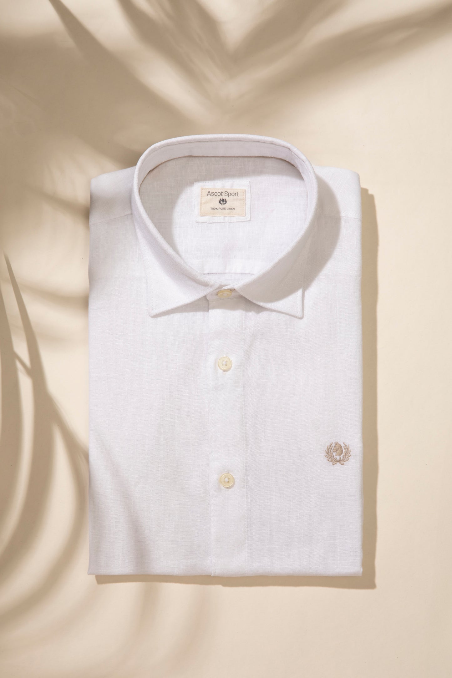 100% pure linen shirt with classic collar