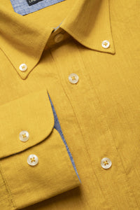 Camicia Button Down in misto lino cotone