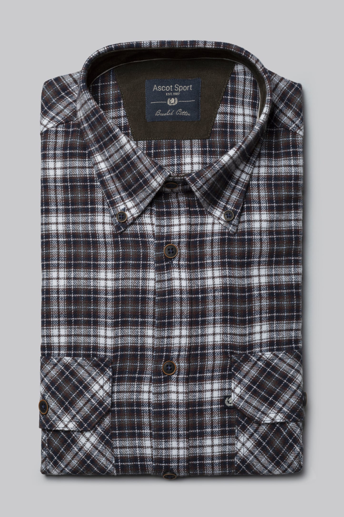 Camicia con tasche applicate in flanella pesante