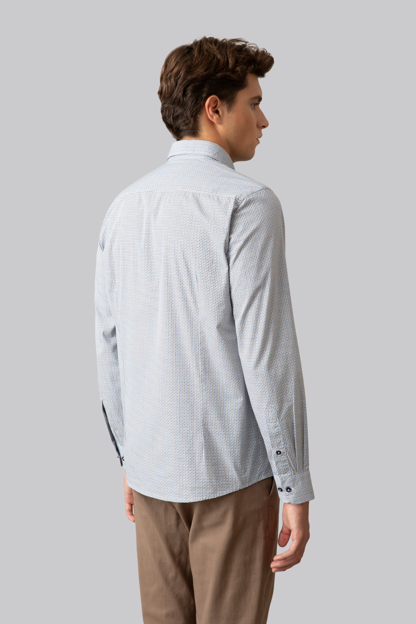Camicia 100% cotone stampa micro geometrico