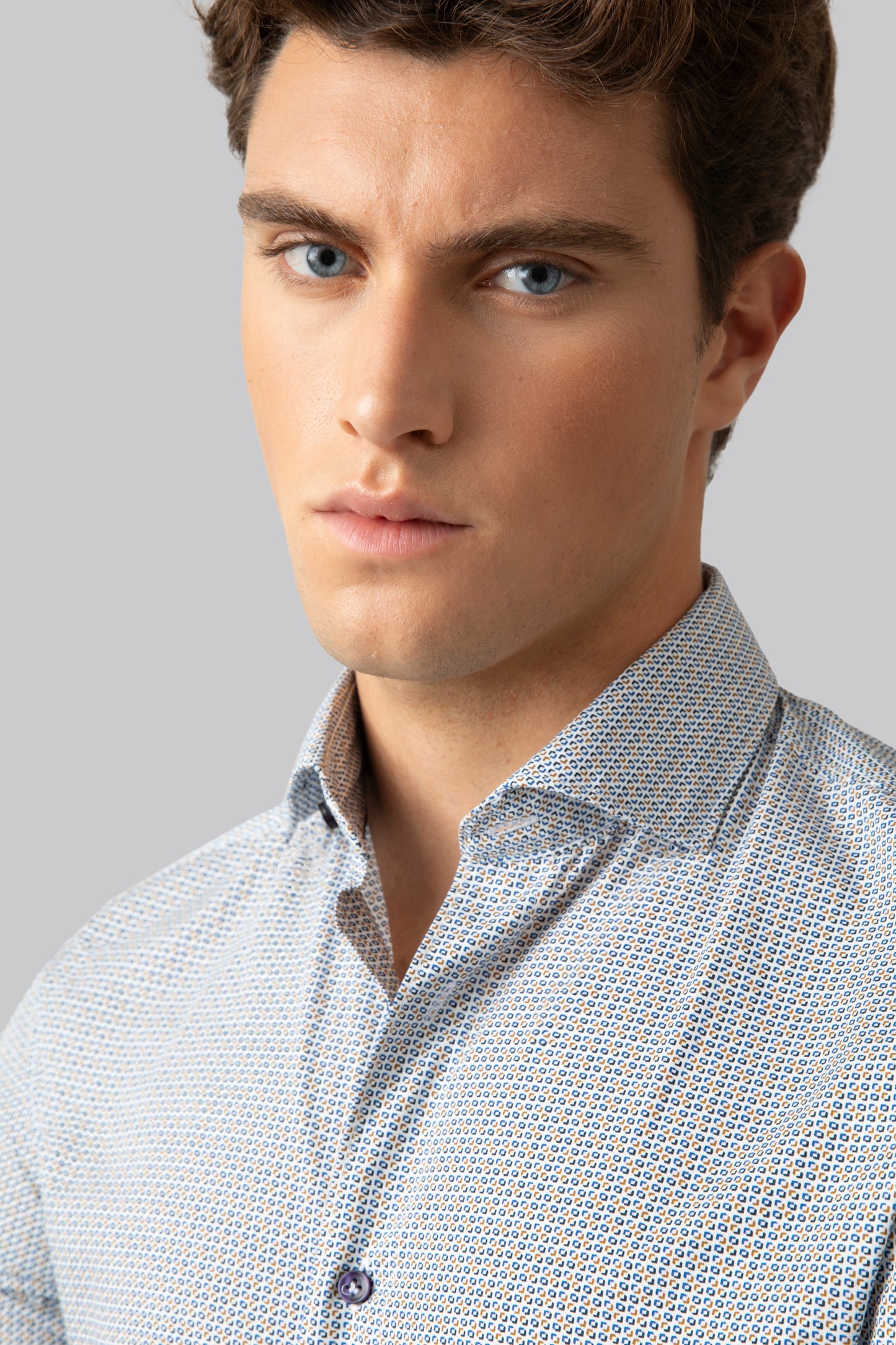 Camicia 100% cotone stampa micro geometrico