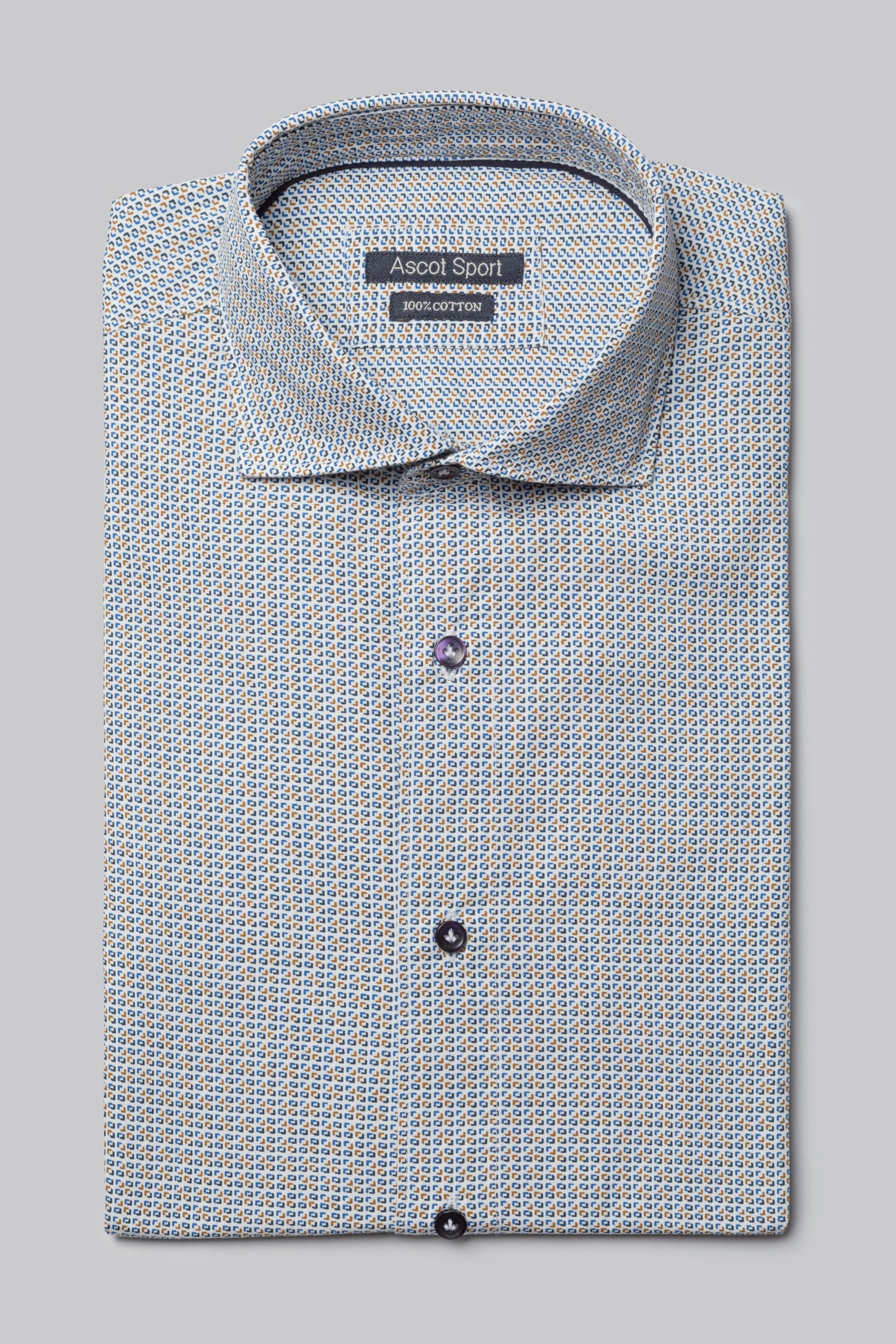 Camicia 100% cotone stampa micro geometrico