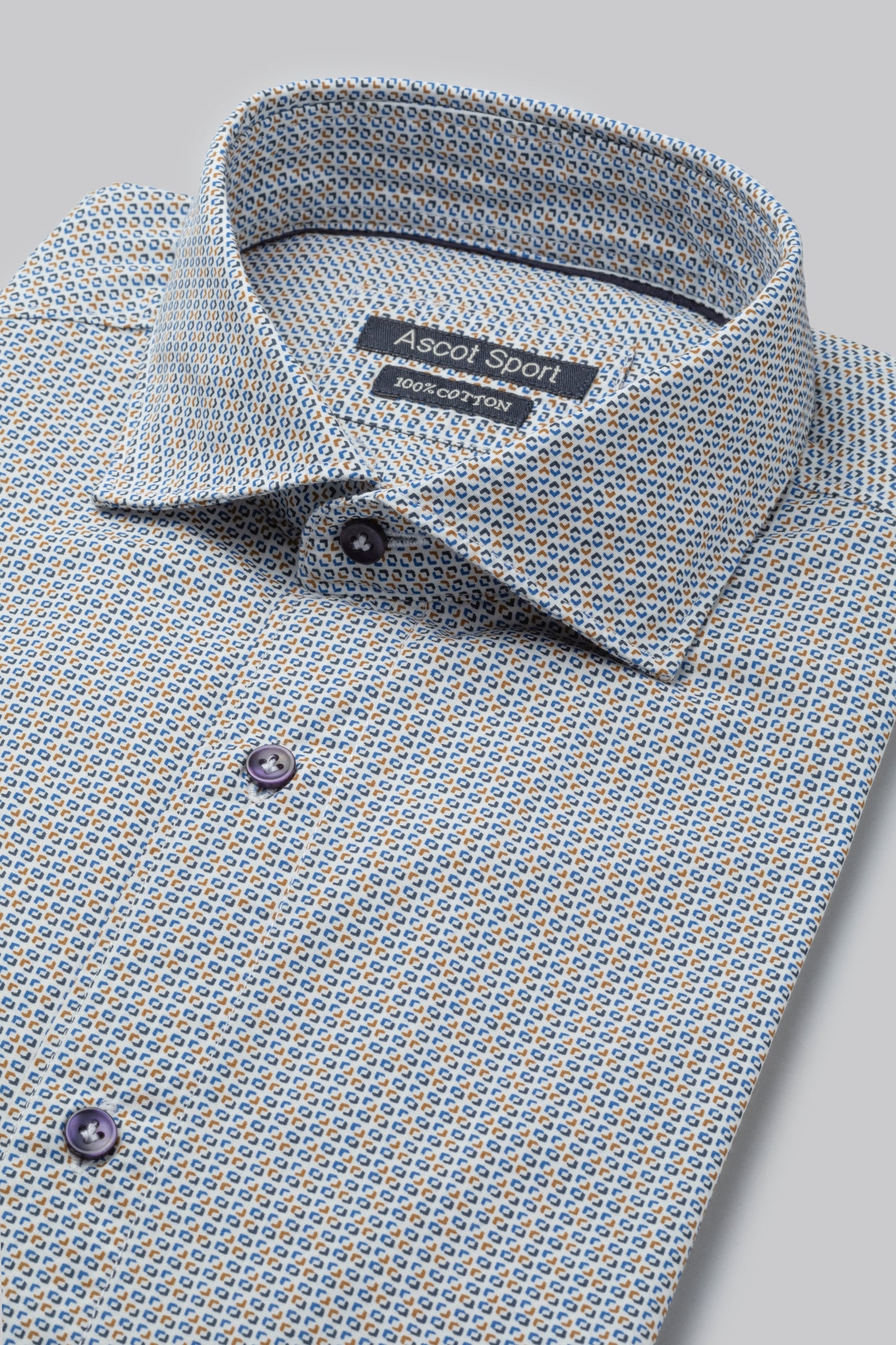 Camicia 100% cotone stampa micro geometrico