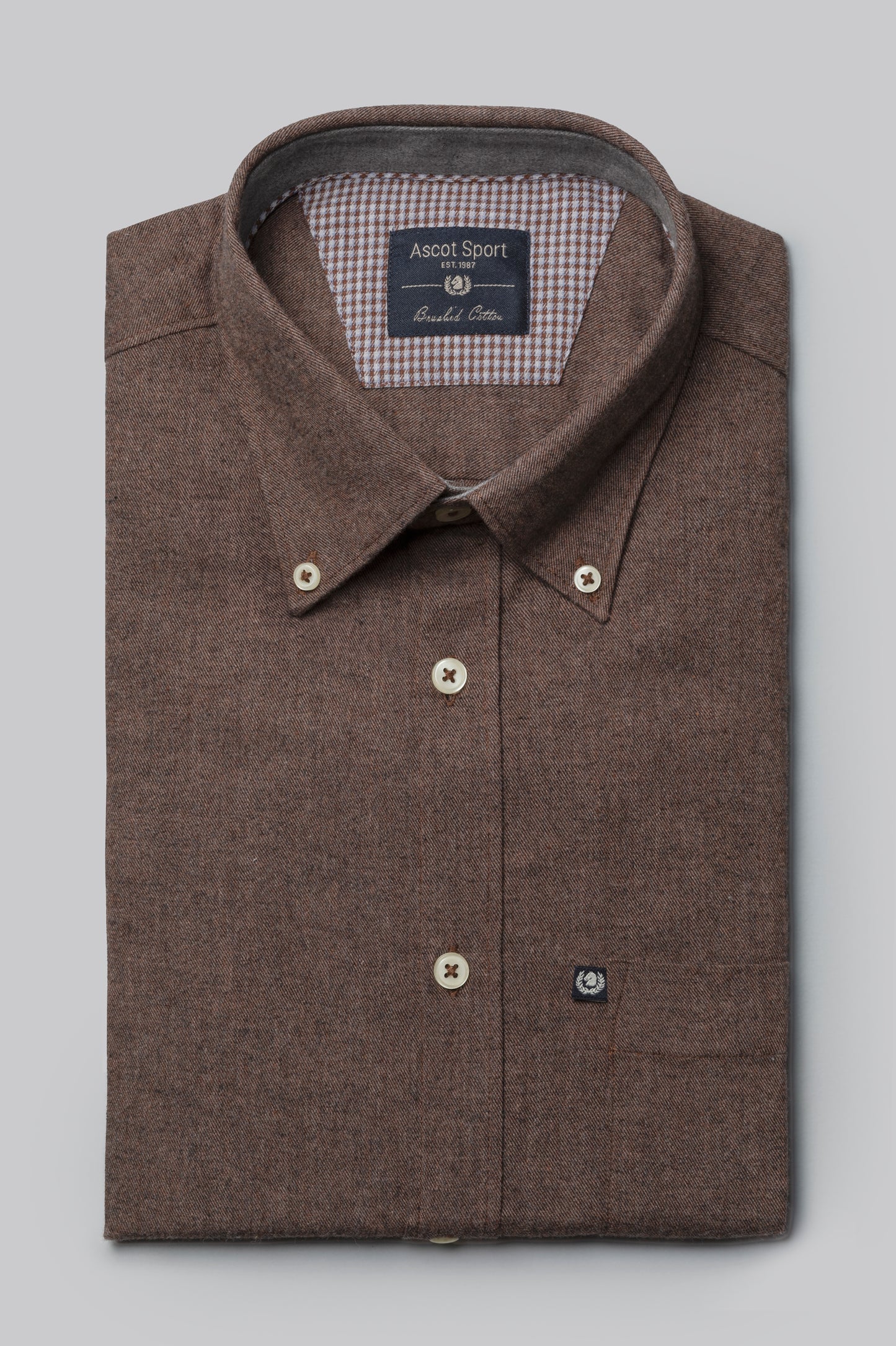 Camicia in flanella di cotone melange
