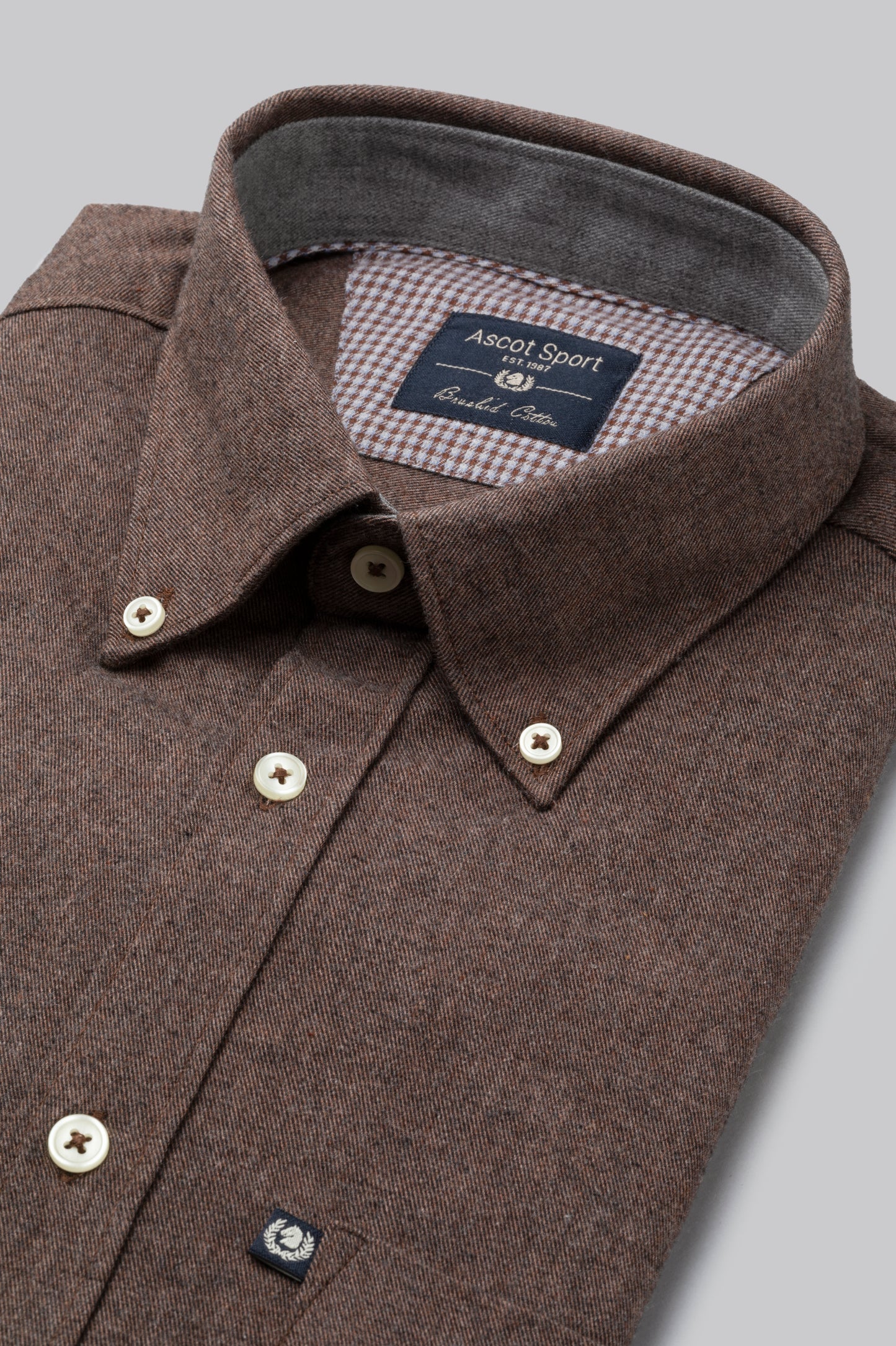 Camicia in flanella di cotone melange