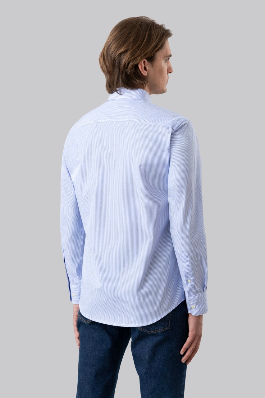 Camicia button down bastoncino in 100% popeline di cotone