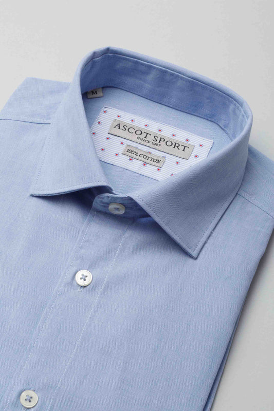 Long-sleeved blue shirt