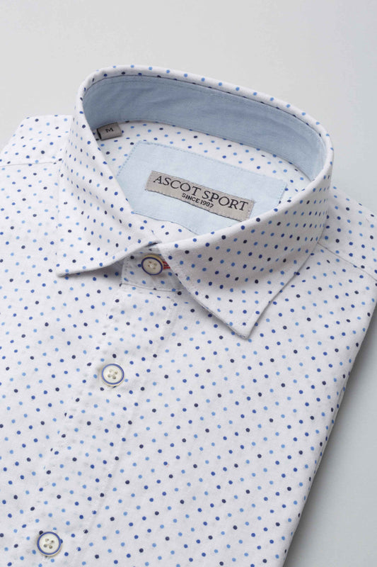 White polka dot shirt