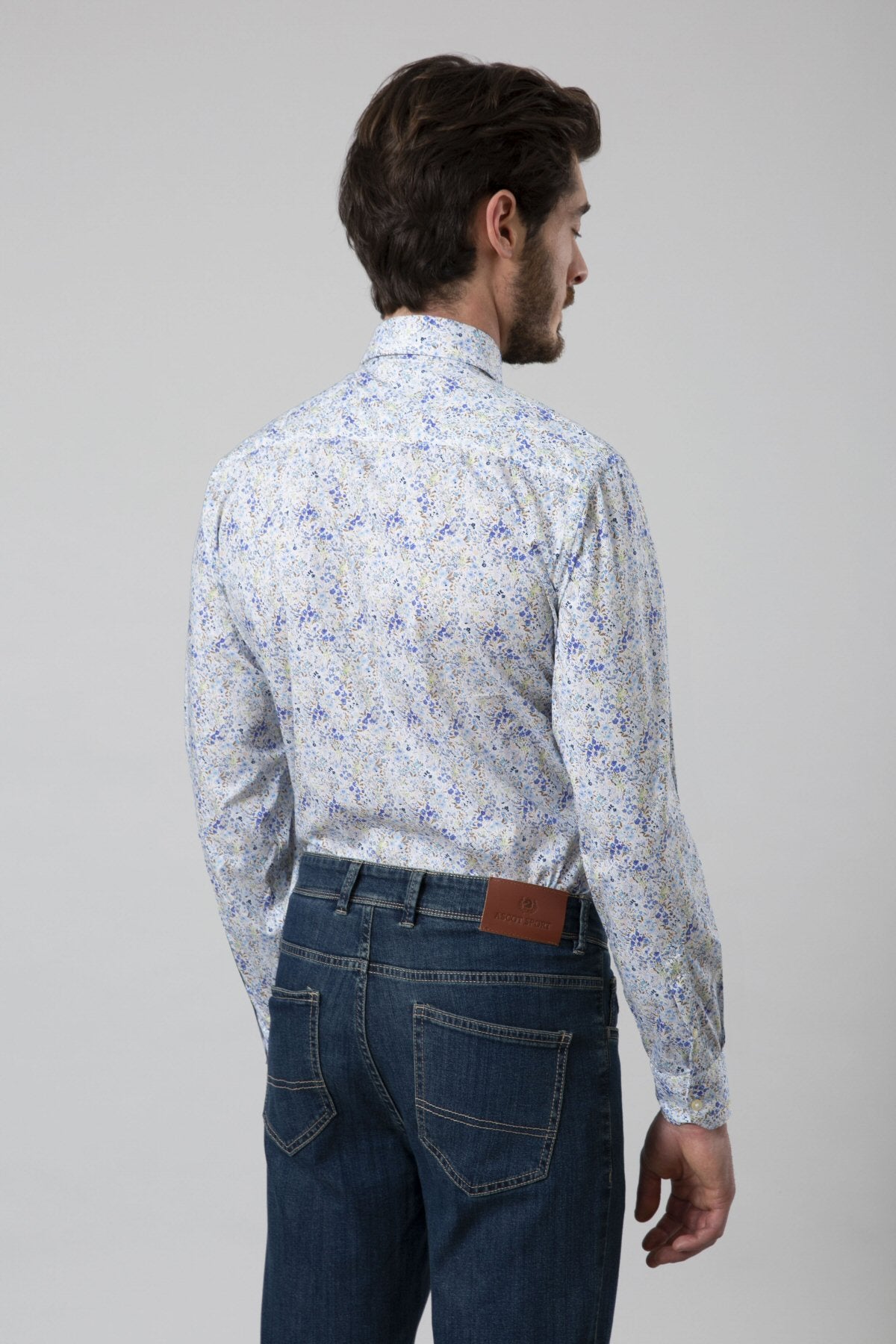 Camicia popeline stretch stampa floreale