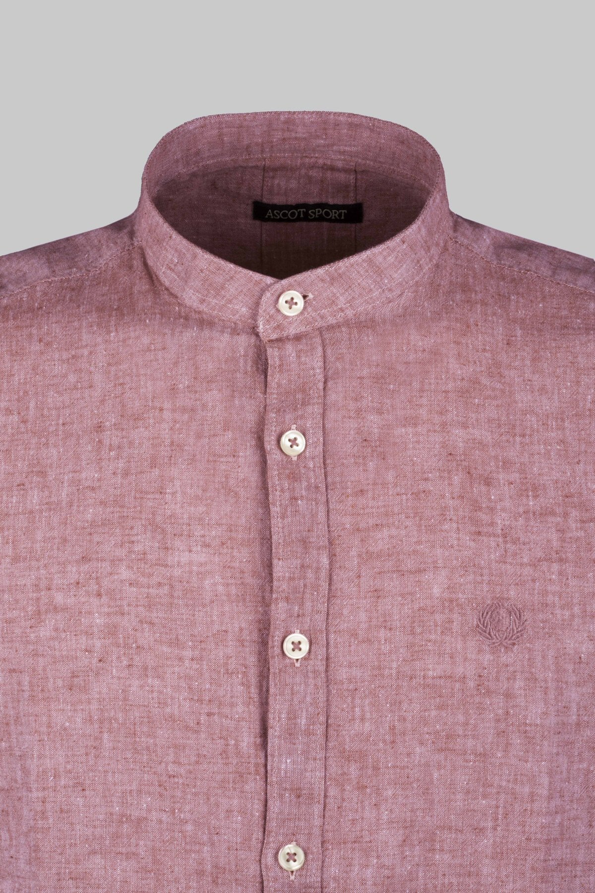 Camicia misto lino collo corea