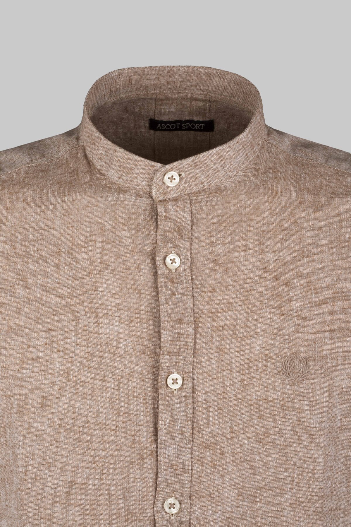 Camicia misto lino collo corea