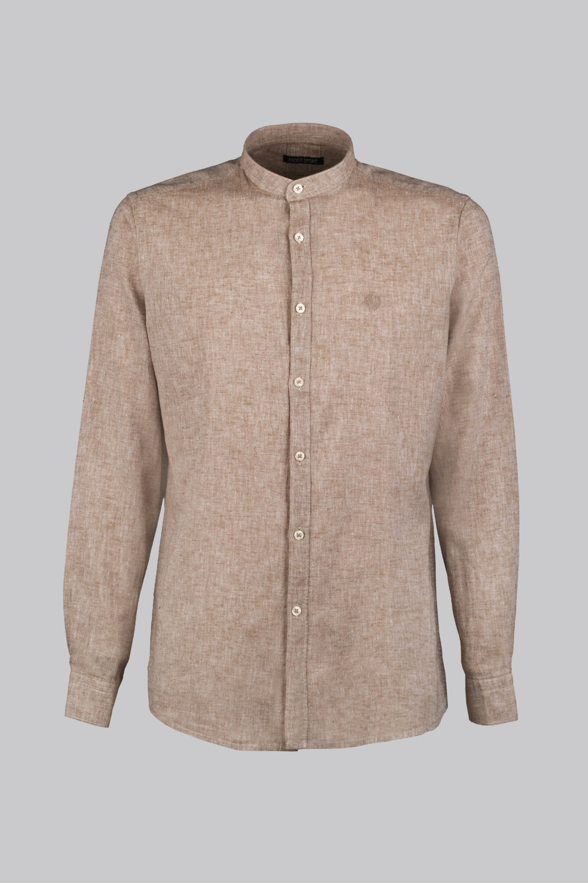 Camicia misto lino collo corea