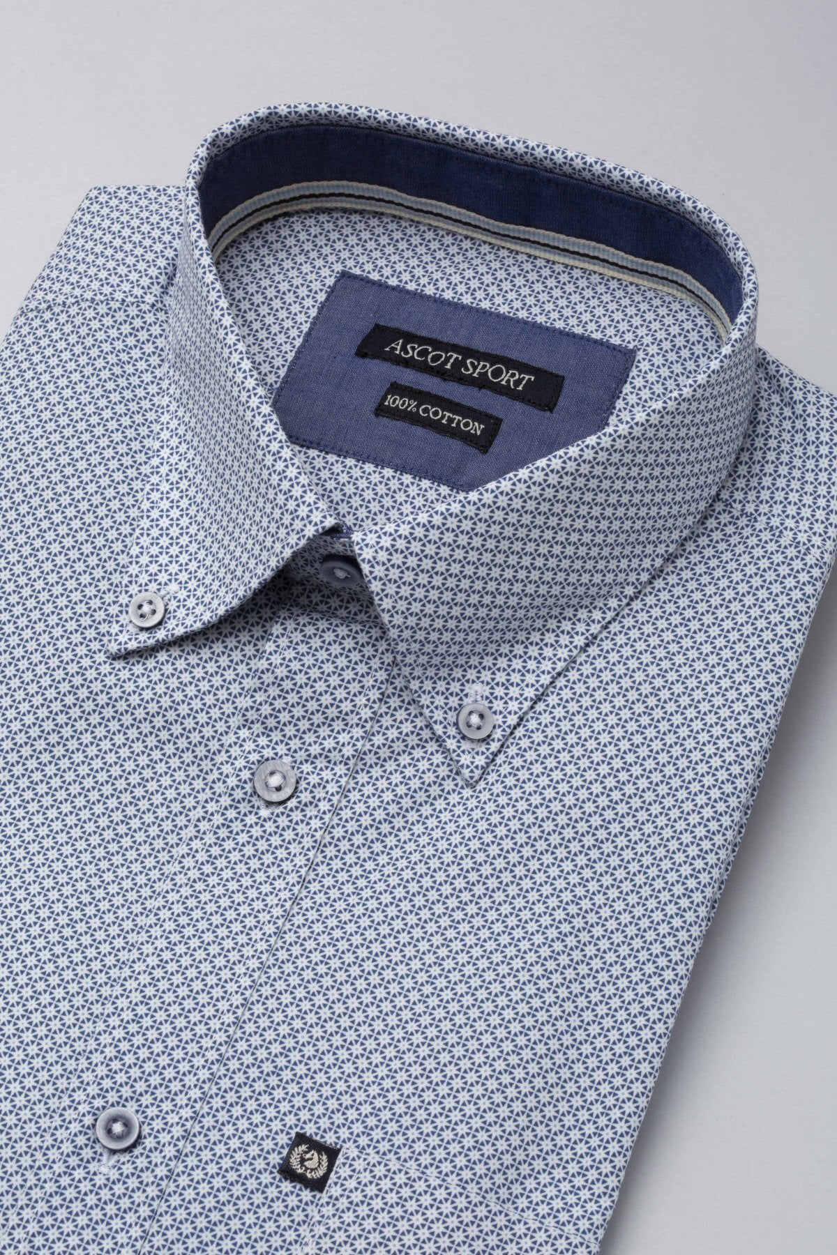 Camicia popeline cotone e stampa geometrica