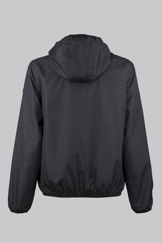Reversible jacket with hood