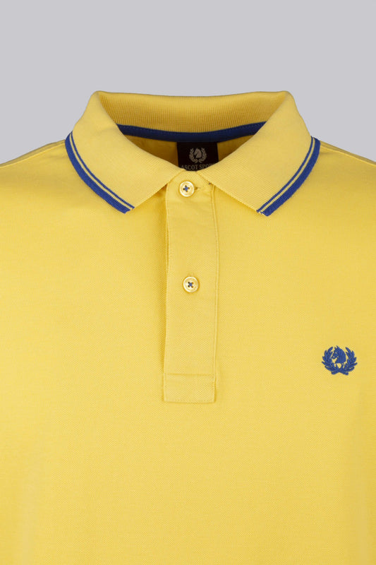 Long-sleeved cotton pique polo shirt