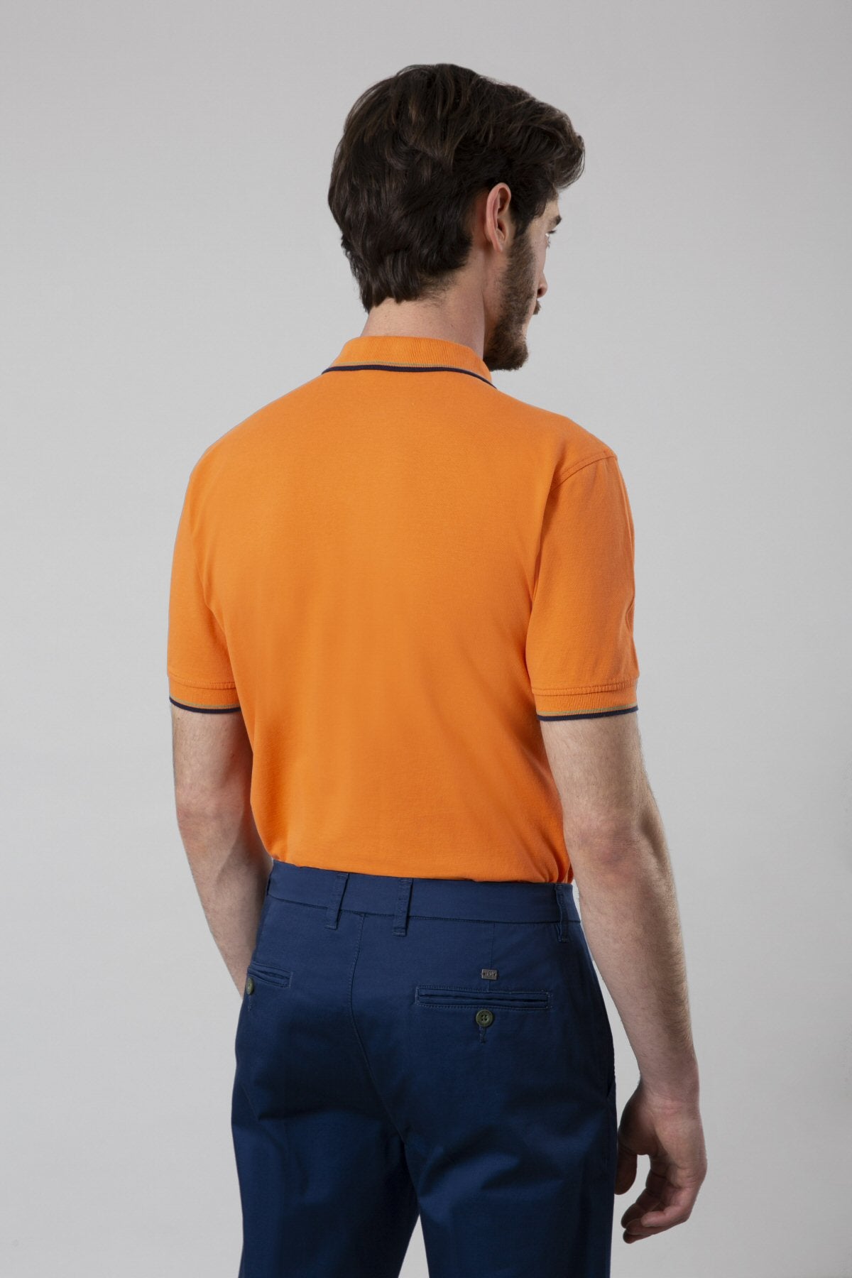 Piqué polo shirt with undercollar print