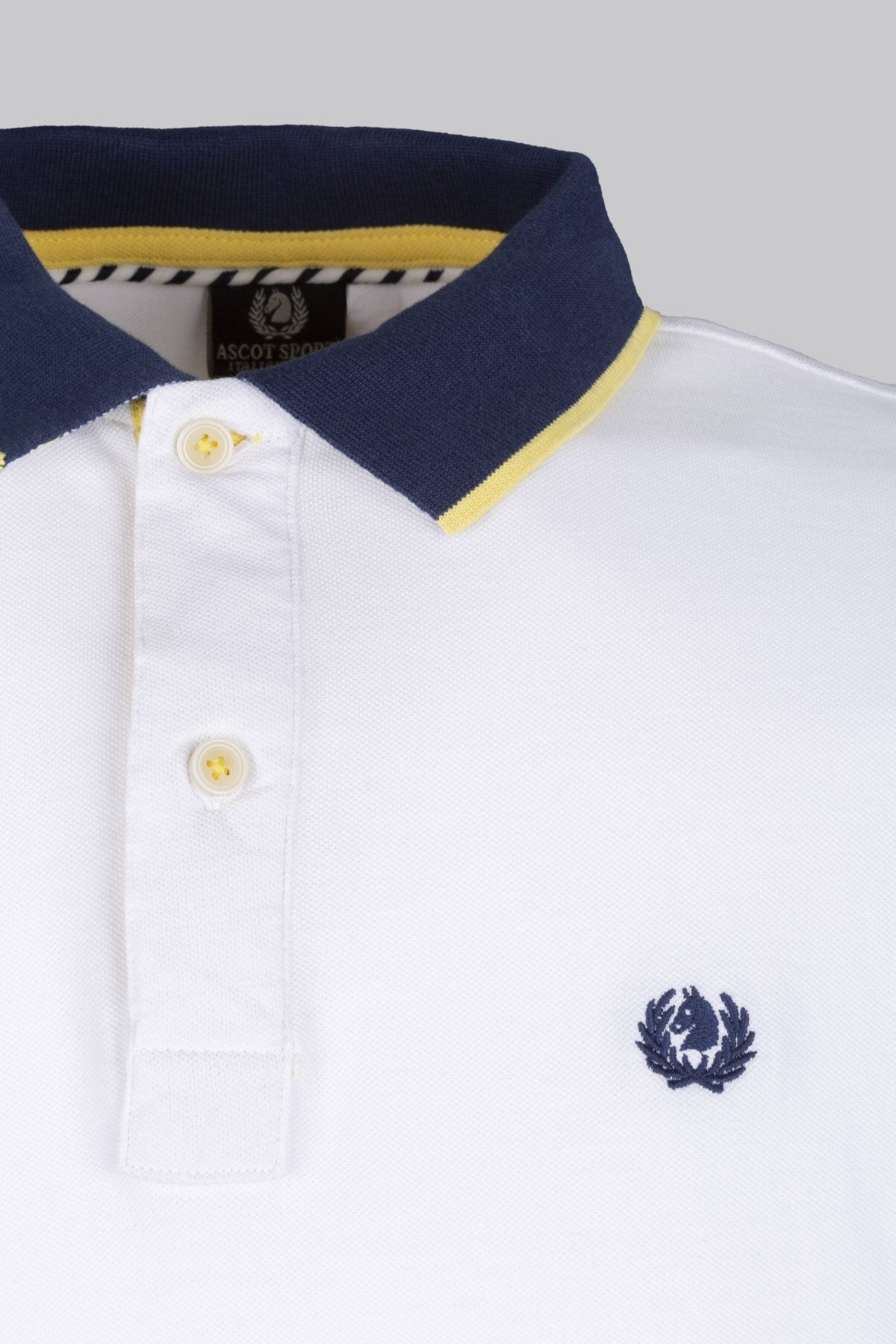 Polo in piquet con sottocollo rigato