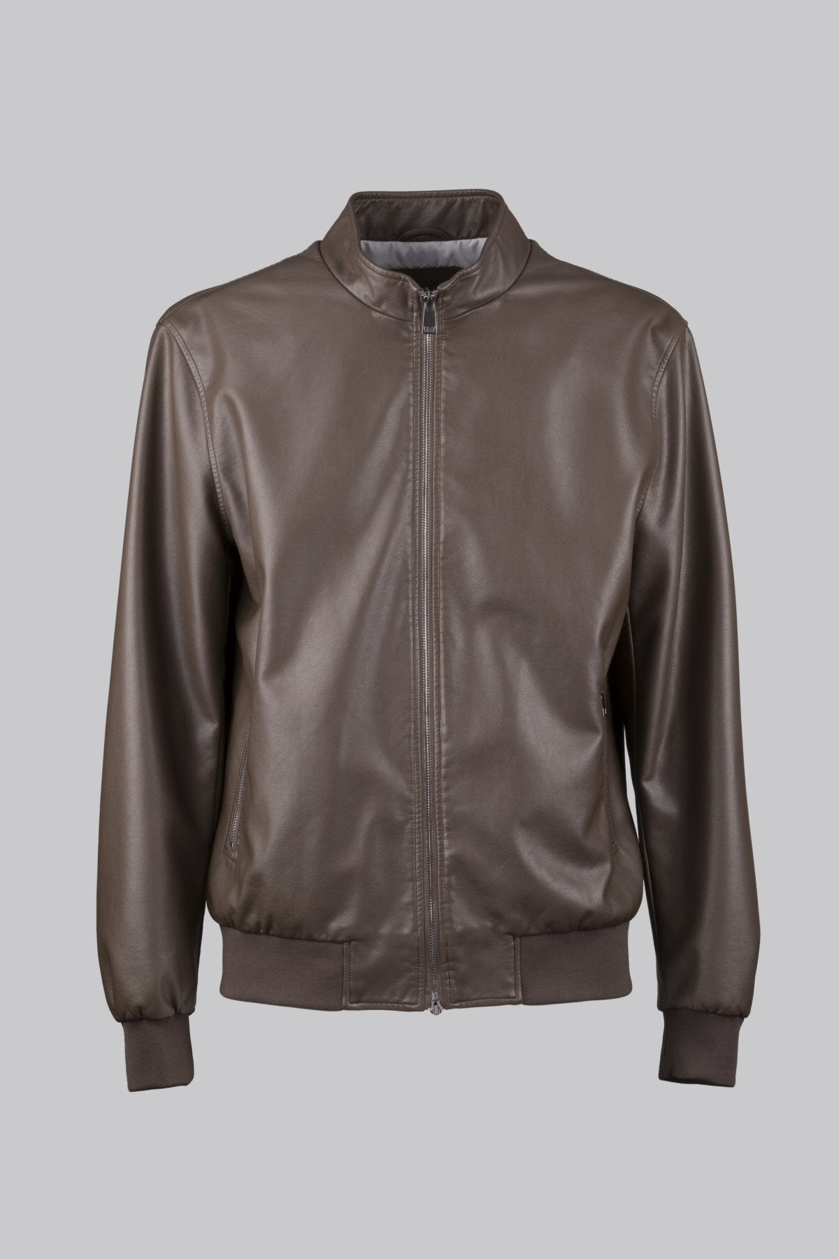 Faux leather biker