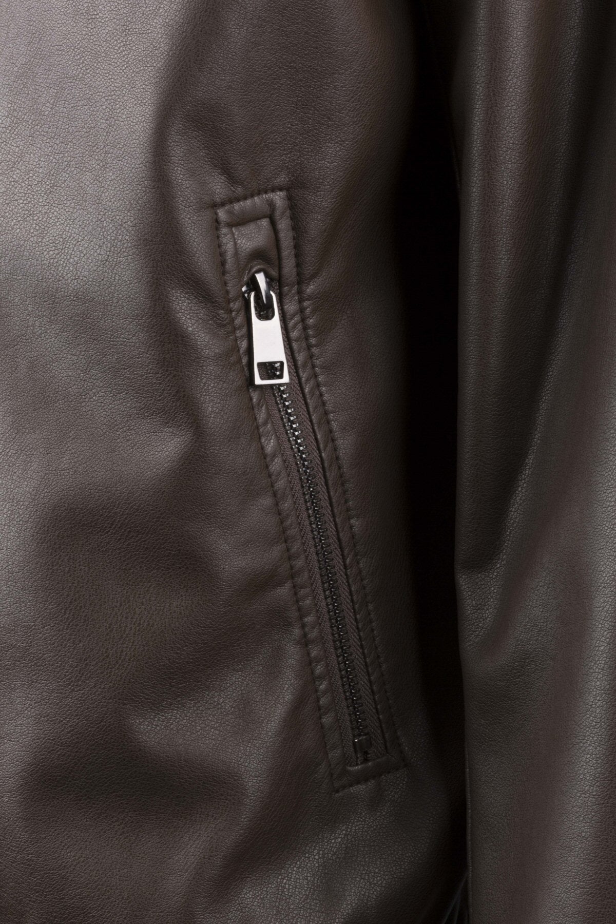 Faux leather biker