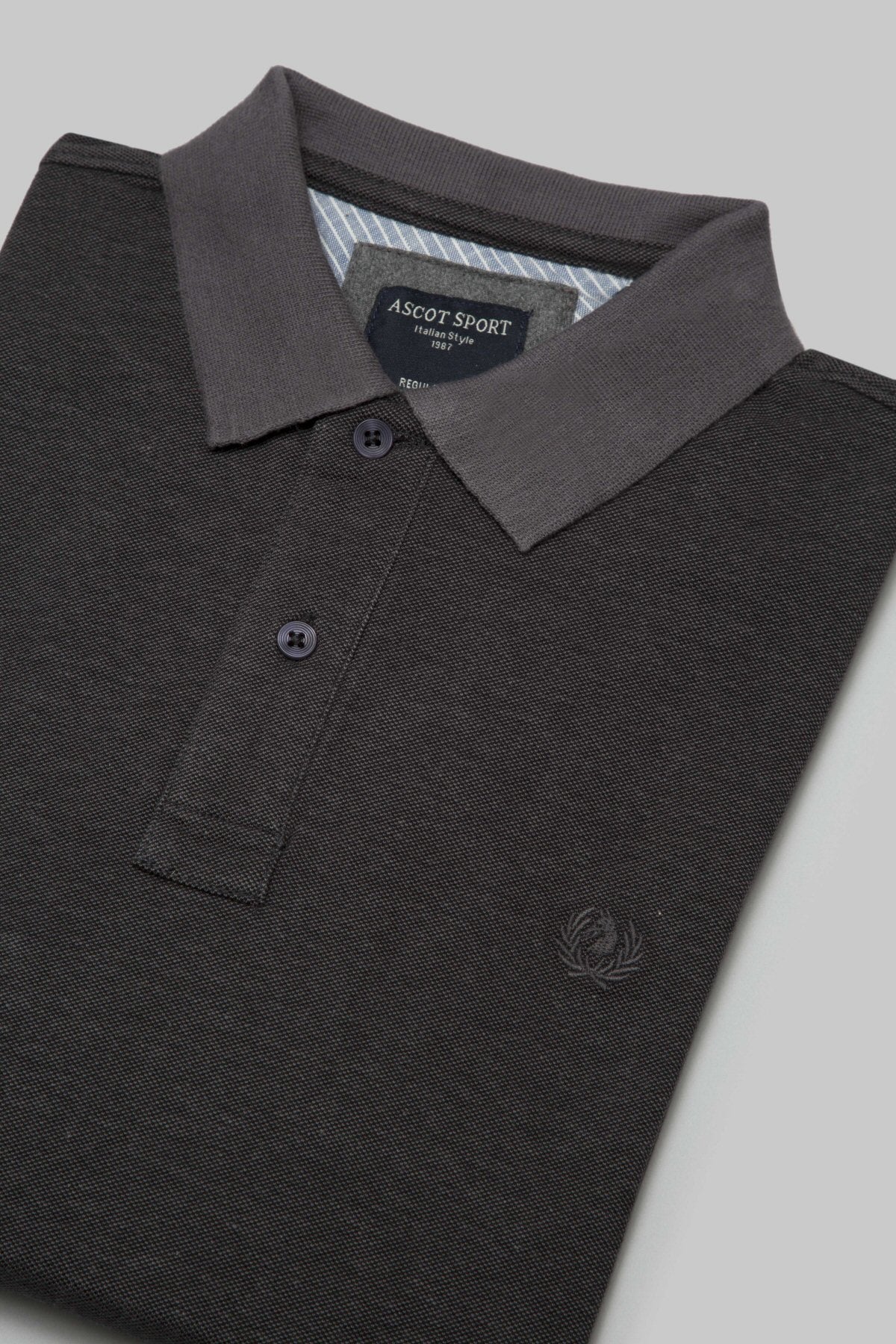 Long-sleeved polo in two tones