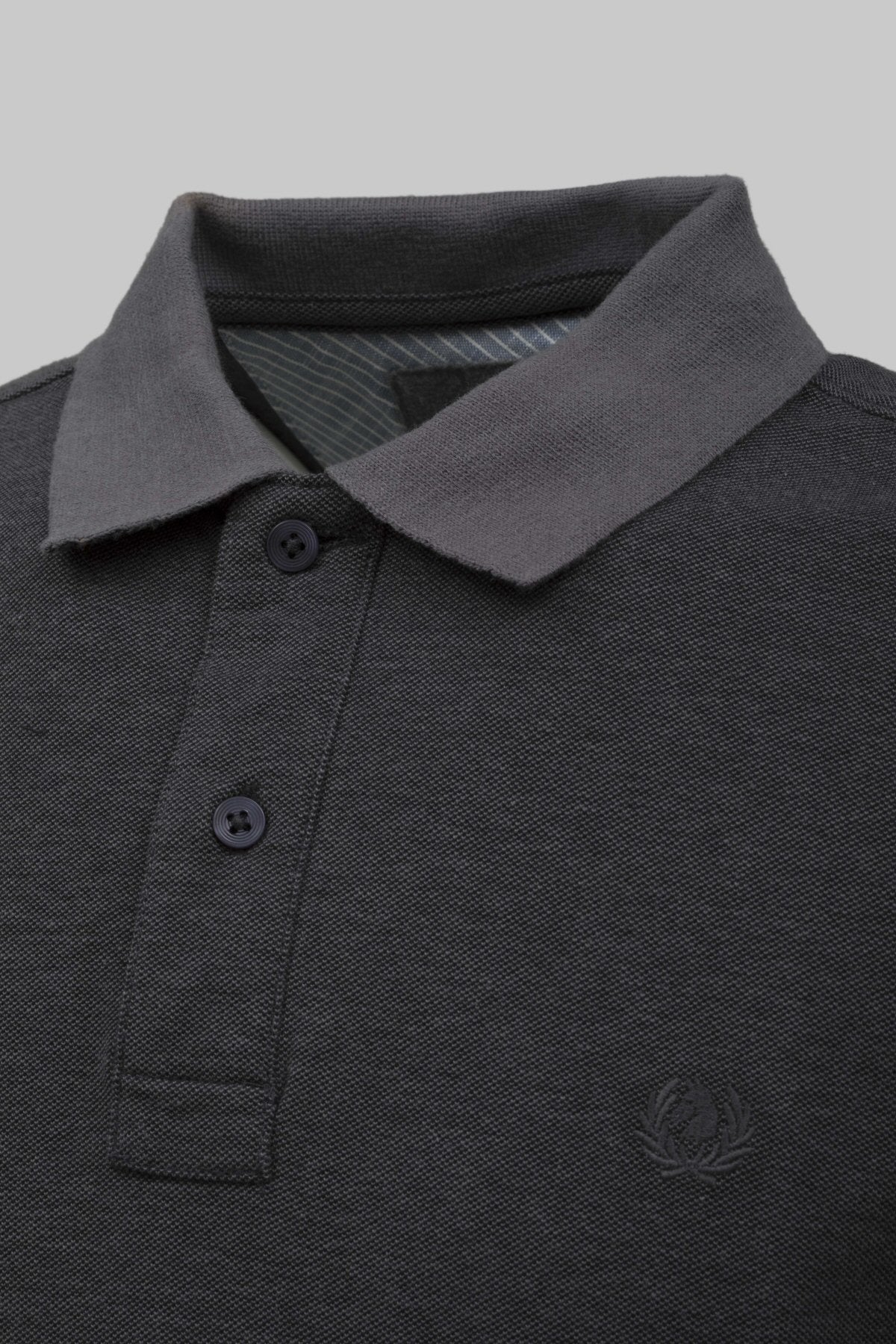 Long-sleeved polo in two tones
